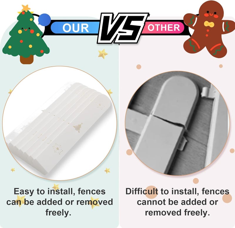 DIIG Christmas Tree Fence, 35-pcs Thicker Hose Clips Gate for Toddlers, White Gate Suitable for Christmas Trees Wedding Parties Indoor Garden Borders Lawns - Image 3